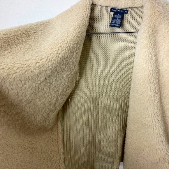 Faux Fur Trimmed Waterfall Sweater Cardigan - Picture 8 of 9